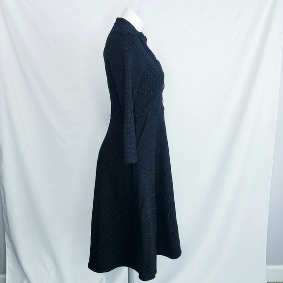 NWT Cyanine Sea Polka Dot Fit & Flare Dress Pin-up Rockabilly - Picture 3 of 11